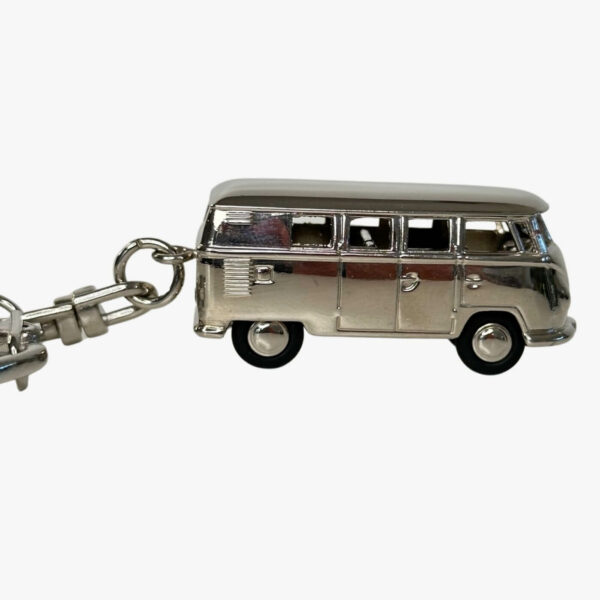3D Schlüsselanhänger VW T1 Bus Silber 4